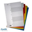 BANTEX Polypropylene Multicoloured A3 Dividers 6017