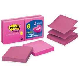 Post-it® Pop-up Notes R330-6PNK Marseille Pink 76 x 76mm Pk6 (70005248458) 