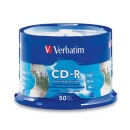 Verbatim® CD-R 700MB 80min 52x Silver Inkjet Printable Spindle Pk50 95005