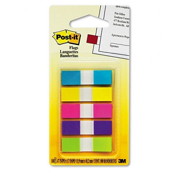 3M Post-it Index Flags Small with Dispensers Assorted Colors,140 Flags 4x35 