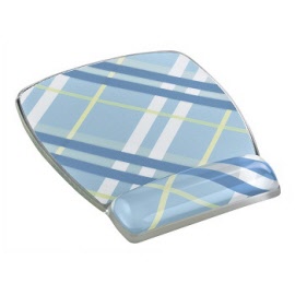 3M MW308-PL with Gel Wrist Rest Blue Plaid Design 70005181907