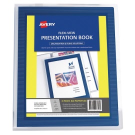AVERY® Flexi-View Presentation Books 24 Pockets A4 Blue 47693