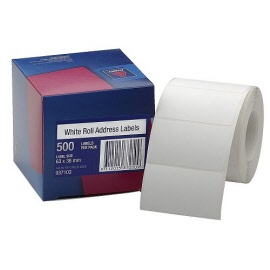 AVERY® Roll Address Labels 63 x 36mm White Bx500 937103