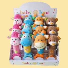 Baby Boo™ Soft Plush Toy Squeaker Rattle P151