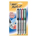 BIC® Mark-it™ CD-DVD Permanent Marker Pens Assorted Pk4 (32961)