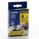 Brother® P-Touch TZ Tape 6mm x 8m Black/Yellow TZ-611 (TZe-611)