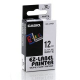 CASIO® EZ Label Tape Cartridge 12mm x 8m Black/White XR-12WE