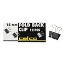CELCO 15mm Foldback Clips Bx12 (FBC15)
