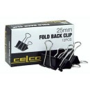 CELCO 25mm Foldback Clips Bx12 (FBC25)