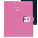 Collins A5 Day to Page Lockable 5 Year Diary Pink 5Y1L.P50