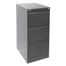 GO Steel Filing Cabinet 3 Drawer Black Ripple GFCA3BR