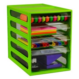 ITALPLAST 4 Drawer Office Organiser Cabinets Lime I330