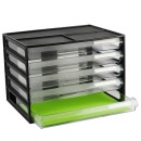ITALPLAST 5 Drawer Document Cabinet greenR Black Recycled I326GR