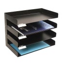 ITALPLAST Metal 4 Tier Stationery Rack Black I402