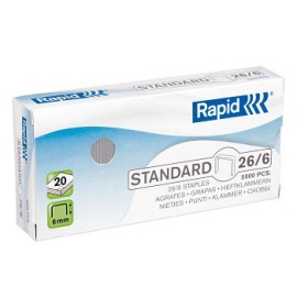 Rapid 26/6 Standard Staples Bx5000 (0173239)